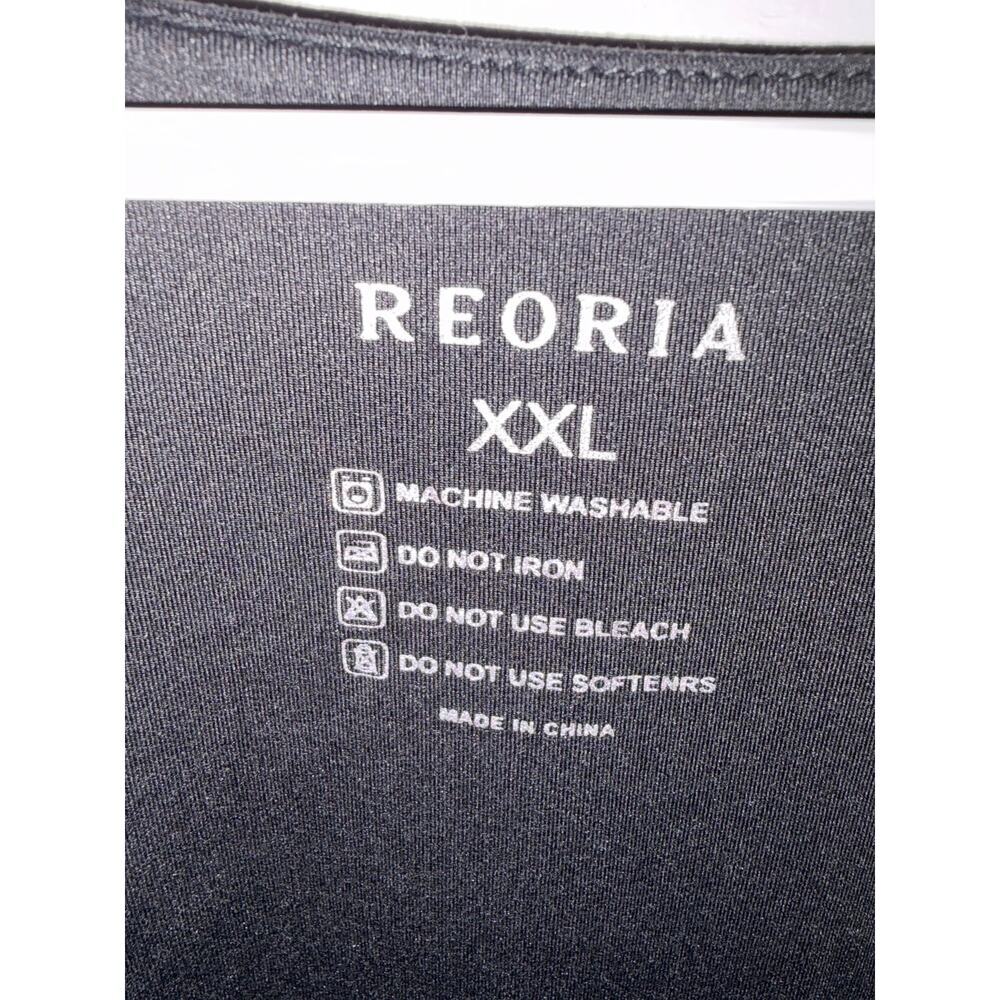 Reoria Black Long Sleeve Deep V-Neck Bodysuit XXL Stretchy Minimalist - Picture 6 of 7
